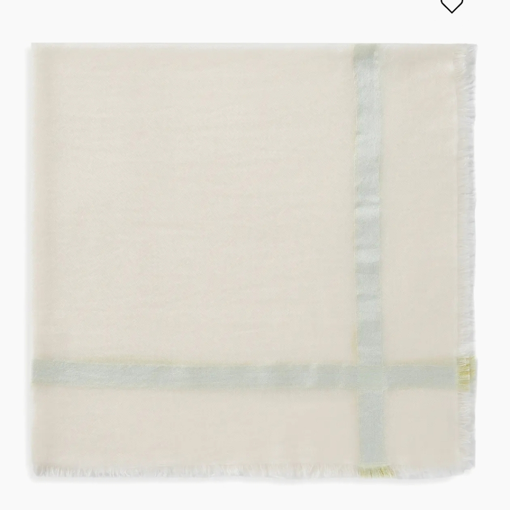 NWT$825 Loro Piana Large Square Stripe Cashmere & Silk Fringe Scarf Shawl - Picture 2 of 14